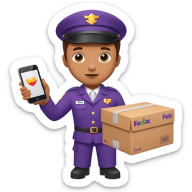 FedEx delivering a package sticker