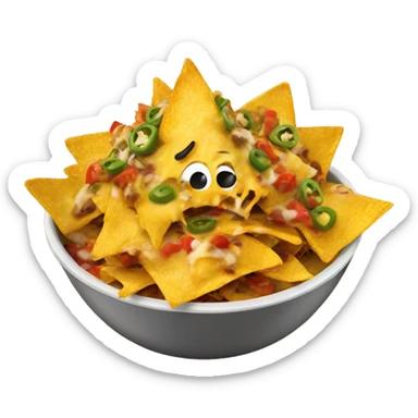 a bowl of loaded nachos sticker