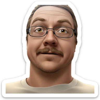 male portrait in white shirt sticker