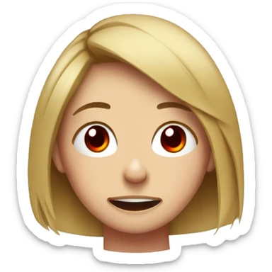 girl crying on the floor with red eyes and a smile on her face  sticker