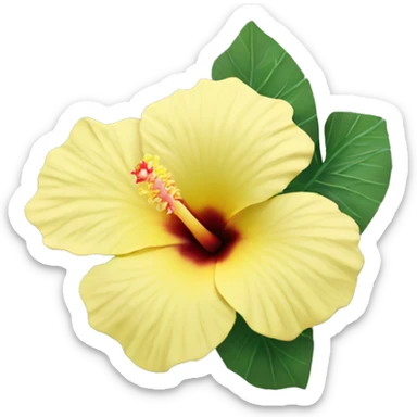pastel yellow hibiscus sticker