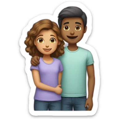 Calin d’une fille et un garçon sticker