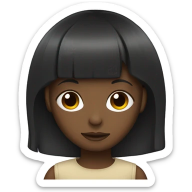 black girl with bangs sleeping sticker