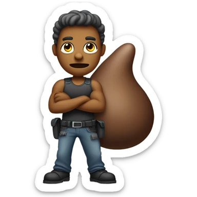 Defending a piece of poop emoji sticker