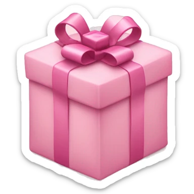 soft pink christmas three with pink gift around it sticker