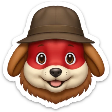 Dog wearing a hat sticker