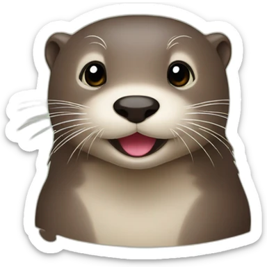 Otter heart sticker
