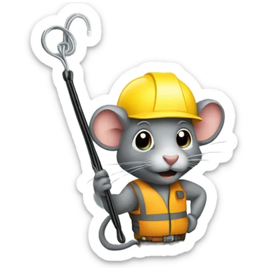 rat workman holding zip tie sticker