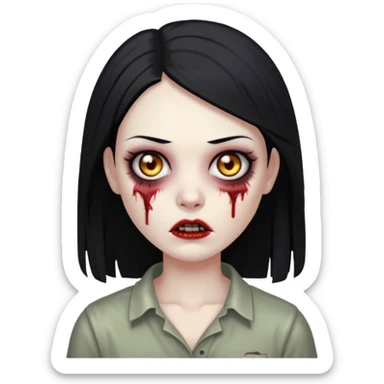 🧟‍♀️ zumbi de cabelo liso femina sticker