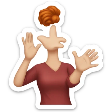 red-haired woman showing THE OPEN HAND  sticker