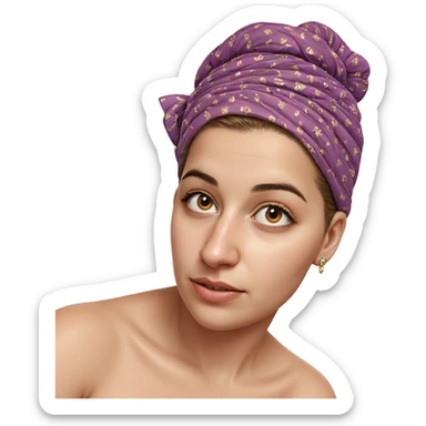 portrait of girl with earrings sticker