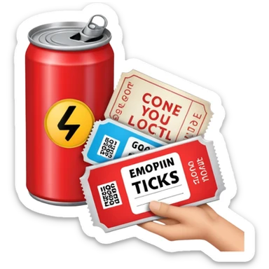 a can of gasoline and 2 tickets sticker