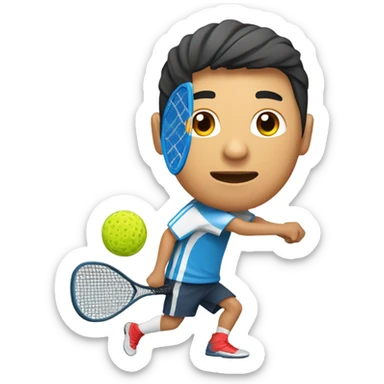 An asian guy playing padel sticker