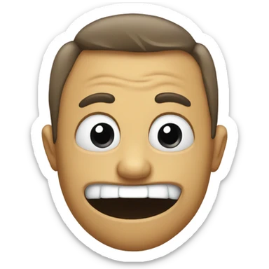 weird misshapen face sticker