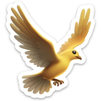 bird flies towards the sun and clouds sticker