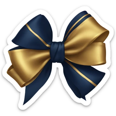 Navy blue and dark gold bow sticker
