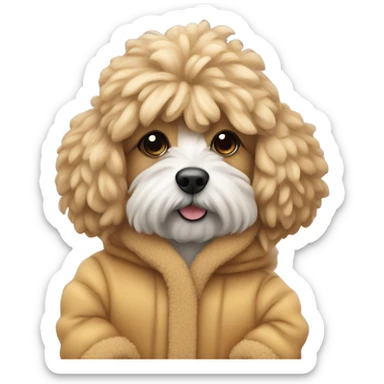 Cavapooshin wearing a huffy sticker