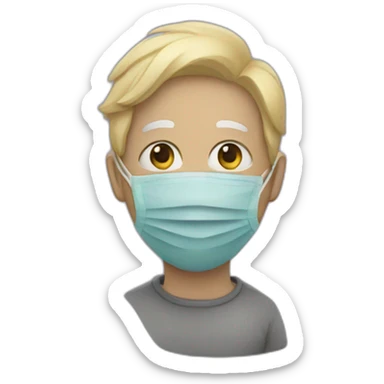 An imaginary figure wearing a mask sticker