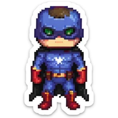superhero funko pop style pixel art sticker