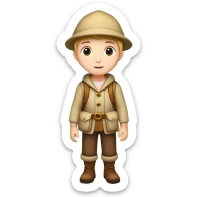 person exploring an enchanted forest sticker