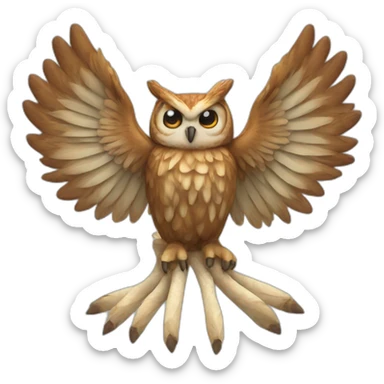 an owl with nine tails sticker