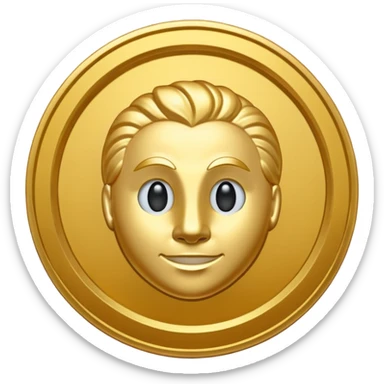hey help me generate a flat golden token that has only ther head of my companies mascot in the center can you do that for me? sticker