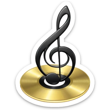music note with a music disc sticker