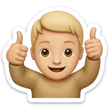 Thumbs up emoji but the thumb is tiny sticker