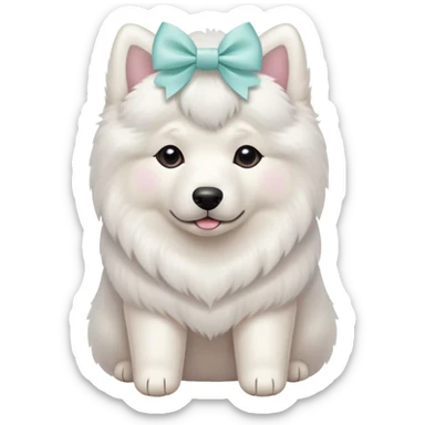 samoyed with pastel bow sticker