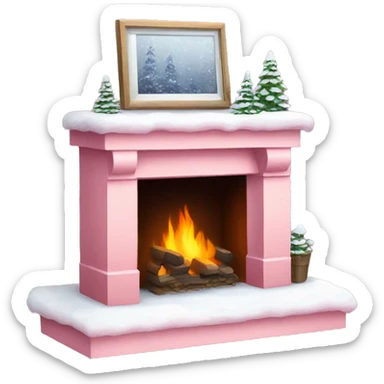Winter Pink FirePlace sticker