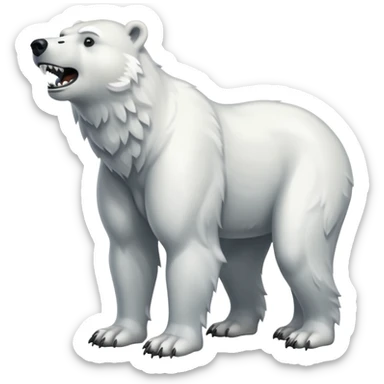 Polar bear and wolf hybrid with long upper canine legs teeth  sticker