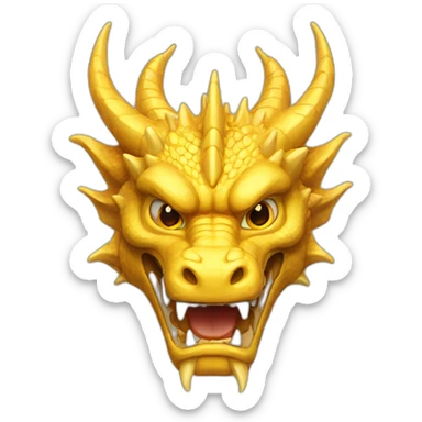 Full golden dragon face sticker