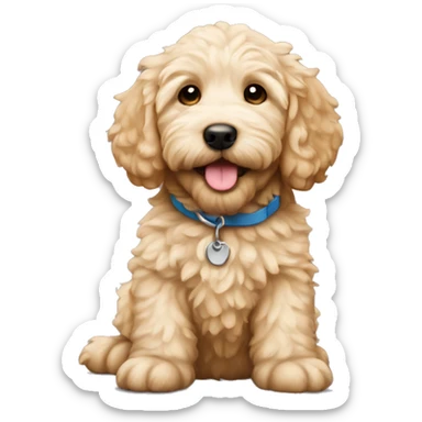 Golden doodle puppy sticker