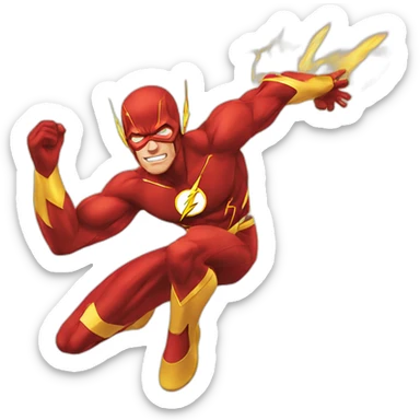 flash runing sideways, marvel sticker