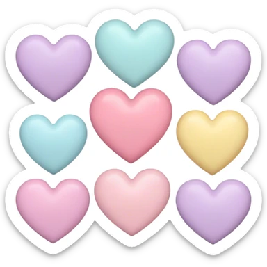 Pastel hearts sticker