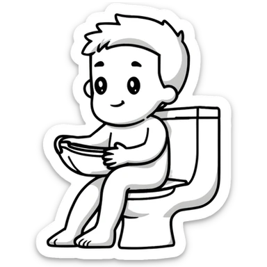 man sitting on toilet sticker