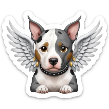 Pitbul manchas blancas y negras, hembra hacerla cln alistas como un angel  sticker