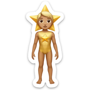 Star with a human full body sticker