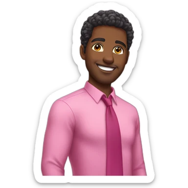 afroamerican handsome ejecutive with pink shirt sticker