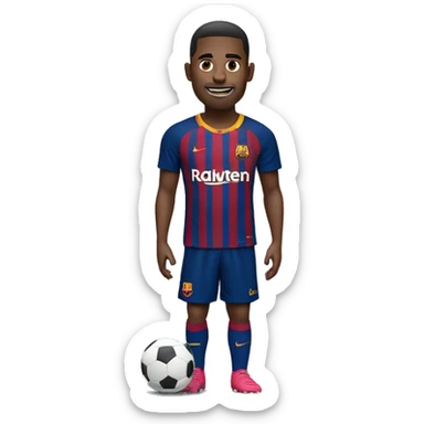 Football player with barça kit sticker