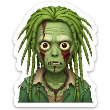 zombie with dreads sticker
