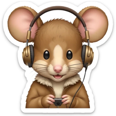 the mouse wearing headphone sticker
