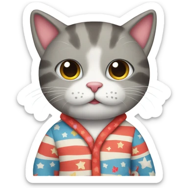 Cat wearing a pajamas  sticker