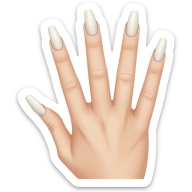 Regular hand, back of hand, raised middle finger only, woman’s hand, caucasian, long coffin, shaped nails, French manicure sticker