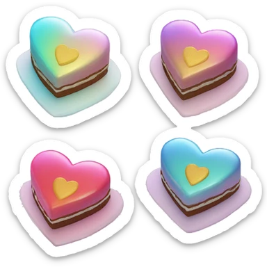 Iridescent heart shaped cake sticker