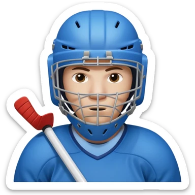 ice hockey goalie portrait, head and shoulders only, wearing goalie mask and helmet, padded jersey collar, holding goalie stick, focused intense expression, 3D cartoon style, mobile game icon style, clean background, no text, no watermark

 sticker