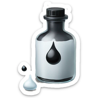 dropped ink vial on the table sticker