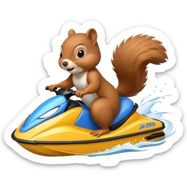 Squirrel on a jet ski  sticker