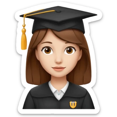 University brown hair girl with the University hay sticker