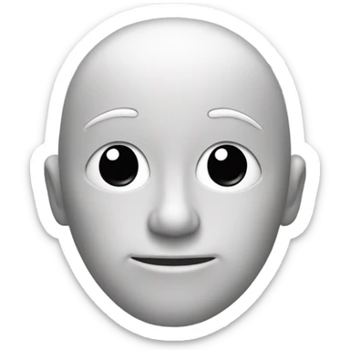 Blank face with two hands and feet with a creased hole in the middle sticker